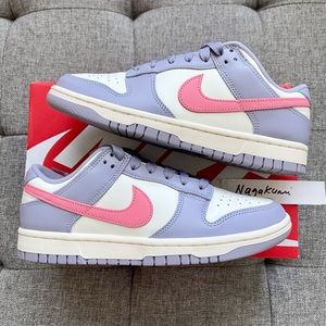 🍬 Nike dunk low white lilac pastel pink shoes